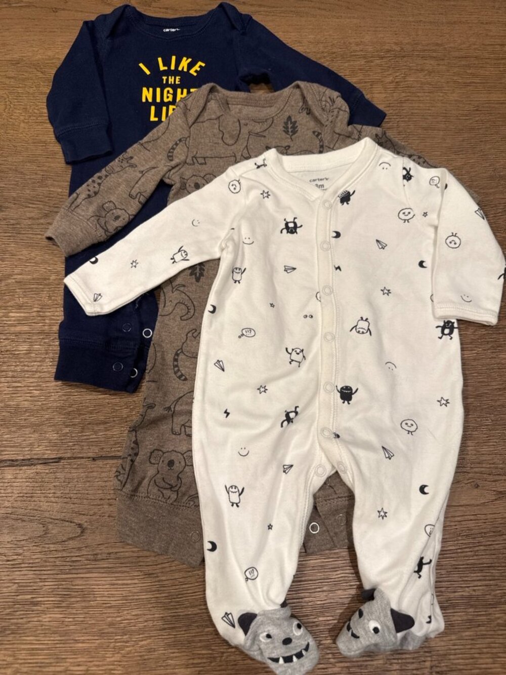 Carter’s Baby Boy Bundle 3 Months – 3 Pieces (Sleeper + 2 Bodysuits)